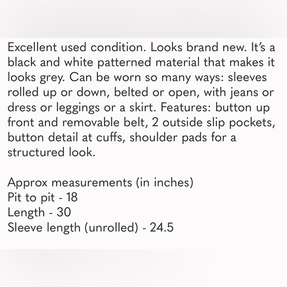 Cabi ‘Bond’ Black & White Belted Blazer Size Small - Picture 16 of 16